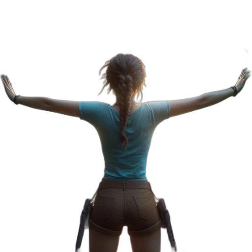 staff, 3d render, woman, stands transparent PNG cut-out