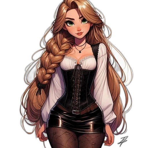 dress, staff, hair, jacket transparent PNG cut-out