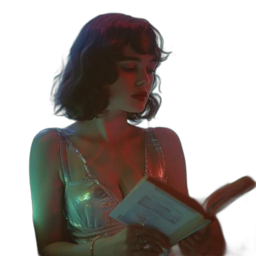 dress, concept art, vaporwave, comic book art transparent PNG cut-out