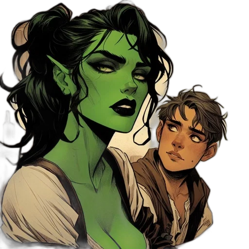 comic book art, concept art, fantasy art, watercolor transparent PNG cut-out
