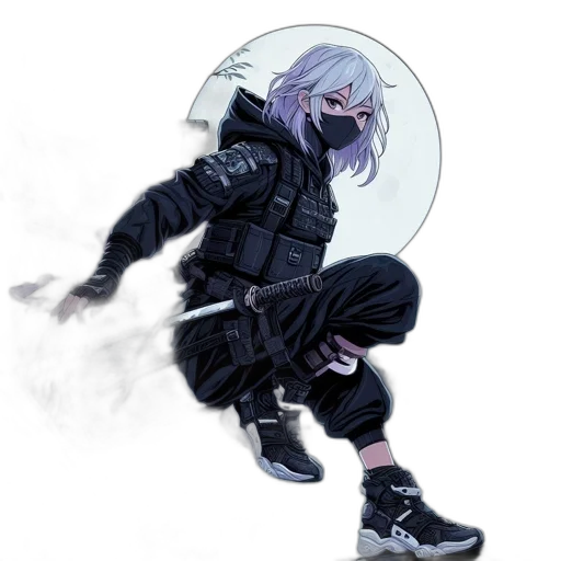 mask, jacket, creature, weapon transparent PNG cut-out