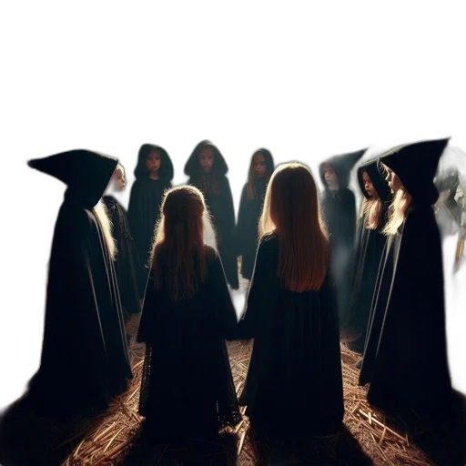 concept art, group, cloaked, children transparent PNG cut-out