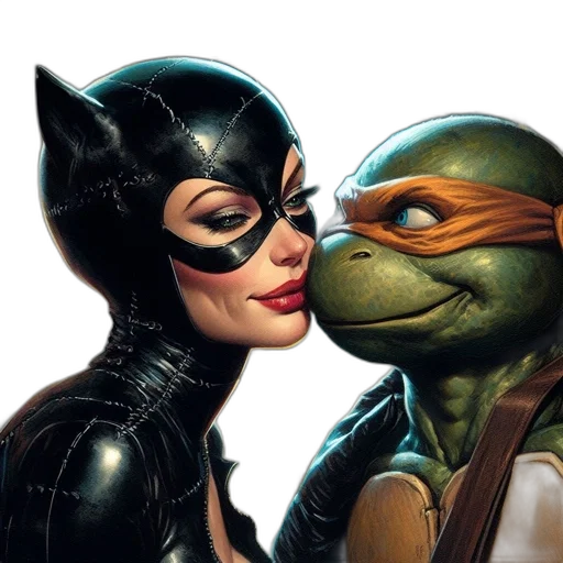comic book art, concept art, two, characters transparent PNG cut-out