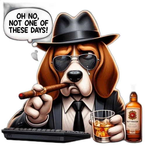 cartoon, pixel art, dressed, beagle transparent PNG cut-out
