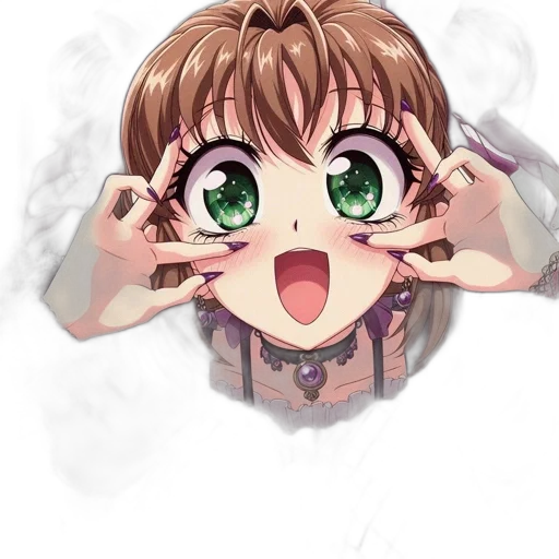 face, anime, cartoon, pixel art transparent PNG cut-out