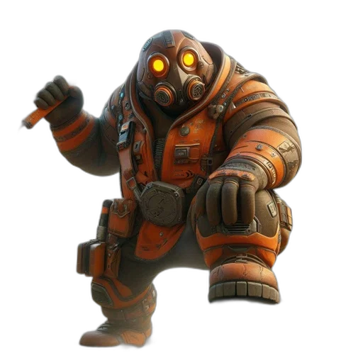 creature, robot, jacket, weapon transparent PNG cut-out