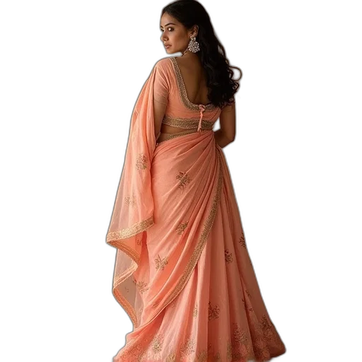 dress, golden, earth tones, peach transparent PNG cut-out