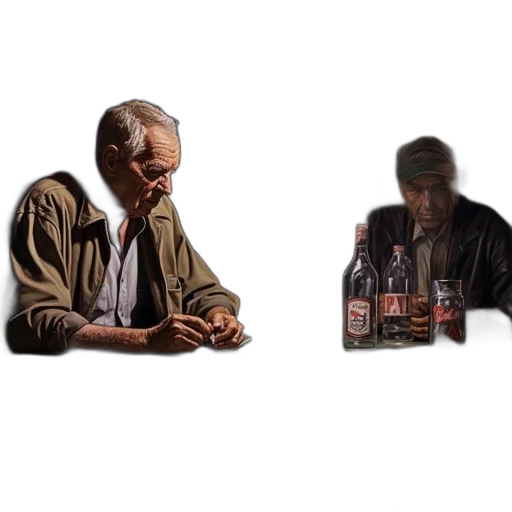 jacket, bottle, concept art, photorealistic transparent PNG cut-out