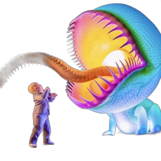 dragon, creature, staff, animal transparent PNG cut-out