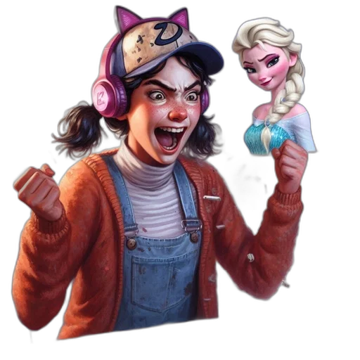 face, weapon, staff, jacket transparent PNG cut-out