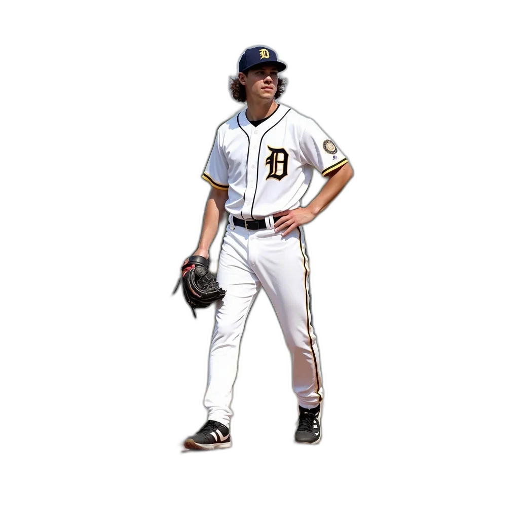 baseball, player, white, uniform transparent PNG cut-out