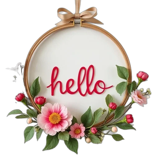 hello, spring, bundle, hoop transparent PNG cut-out