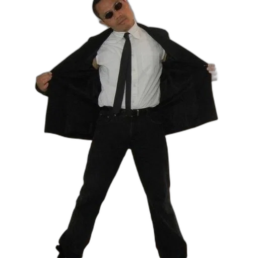jacket, staff, robot, creature transparent PNG cut-out