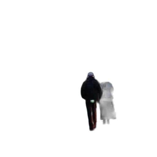 jacket, umbrella, hat, staff transparent PNG cut-out