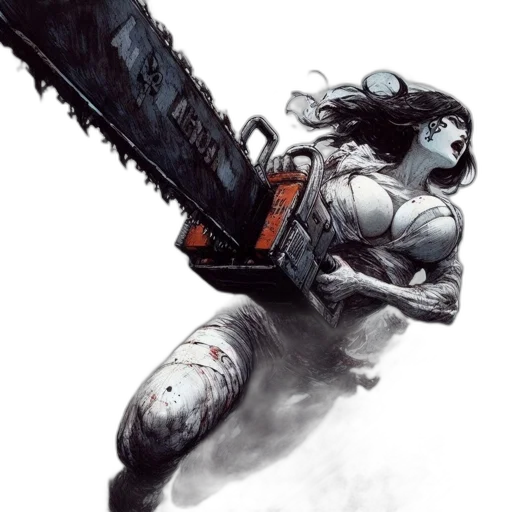 weapon, sword, robot, comic book art transparent PNG cut-out