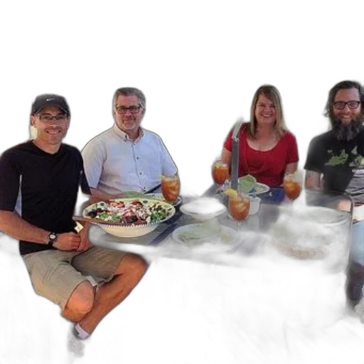 food, four, people, sit transparent PNG cut-out