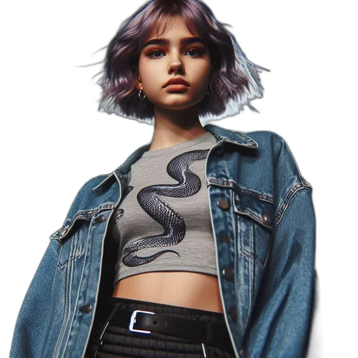 jacket, hair, concept art, cyberpunk transparent PNG cut-out