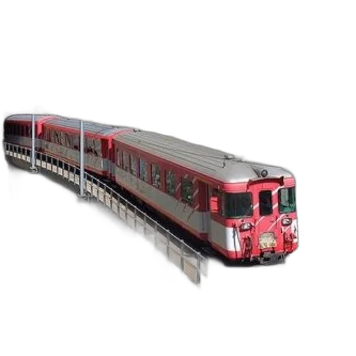 3d render, photorealistic, red, train transparent PNG cut-out