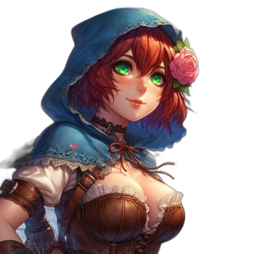 dress, crown, face, staff transparent PNG cut-out