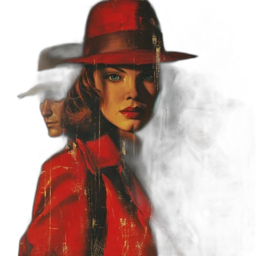 hat, jacket, face, comic book art transparent PNG cut-out