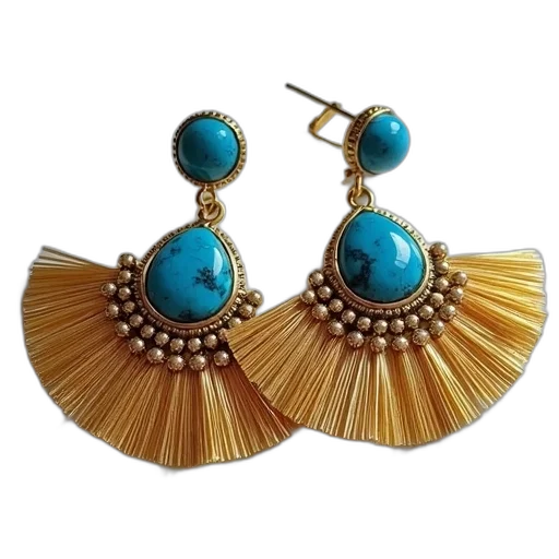jewelry, fan, earrings, decorated transparent PNG cut-out