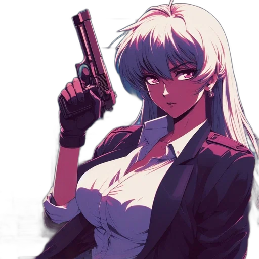 weapon, jacket, staff, cyberpunk transparent PNG cut-out