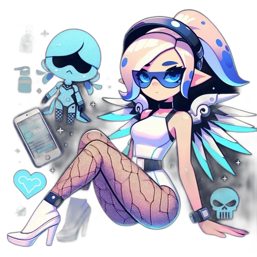 robot, dress, weapon, vaporwave transparent PNG cut-out