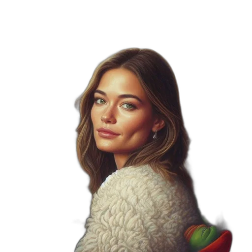 face, jacket, jewelry, staff transparent PNG cut-out