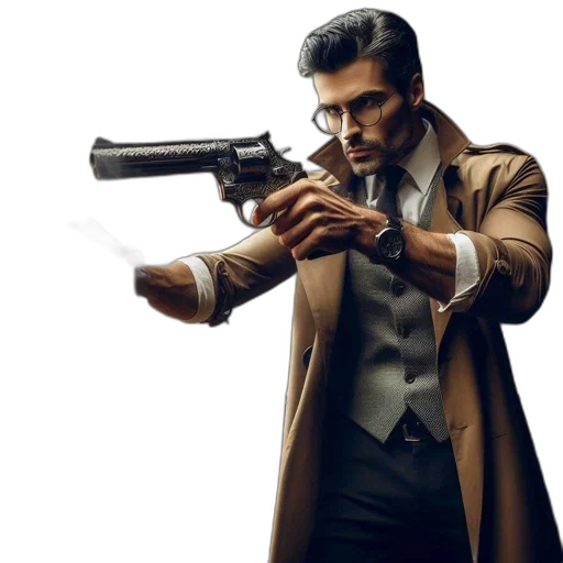 jacket, weapon, concept art, photorealistic transparent PNG cut-out