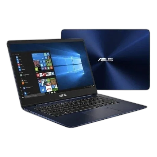 asus, laptop, blue, metallic transparent PNG cut-out
