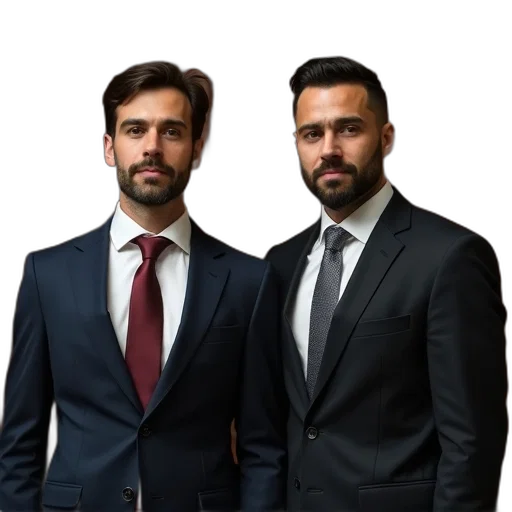 staff, jacket, two, men transparent PNG cut-out