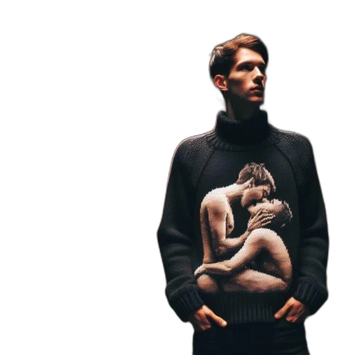 jacket, young, man, stands transparent PNG cut-out