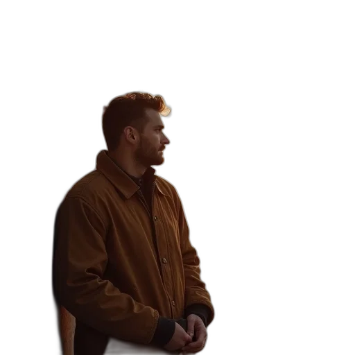 jacket, staff, face, creature transparent PNG cut-out