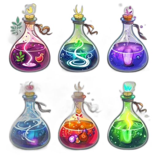 bottle, concept art, fantasy art, pixel art transparent PNG cut-out