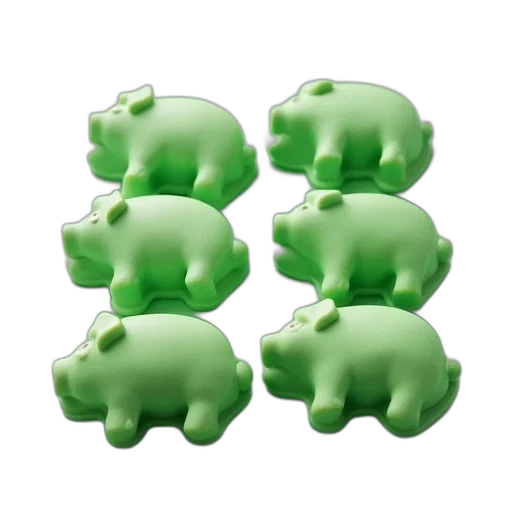 3d render, green, mini, cake transparent PNG cut-out