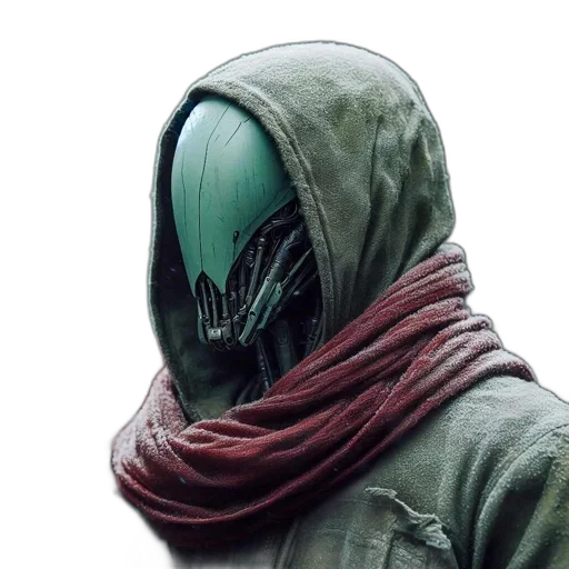 mask, jacket, creature, face transparent PNG cut-out