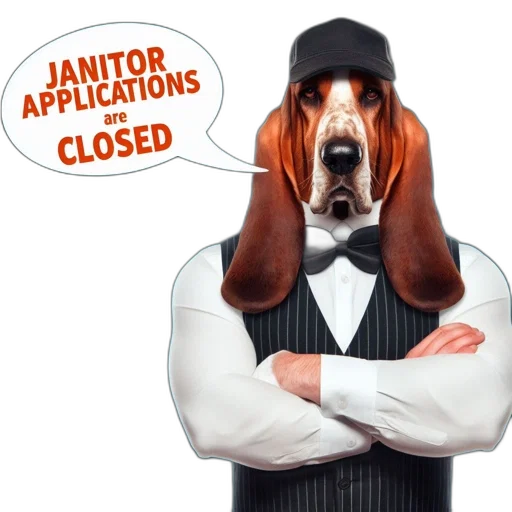 staff, comically, depicted, basset transparent PNG cut-out