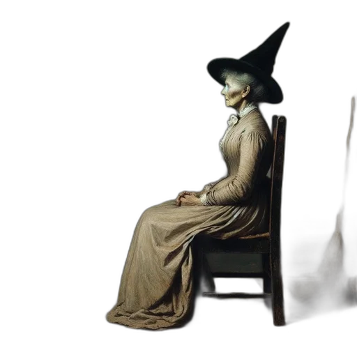 dress, hat, staff, mask transparent PNG cut-out