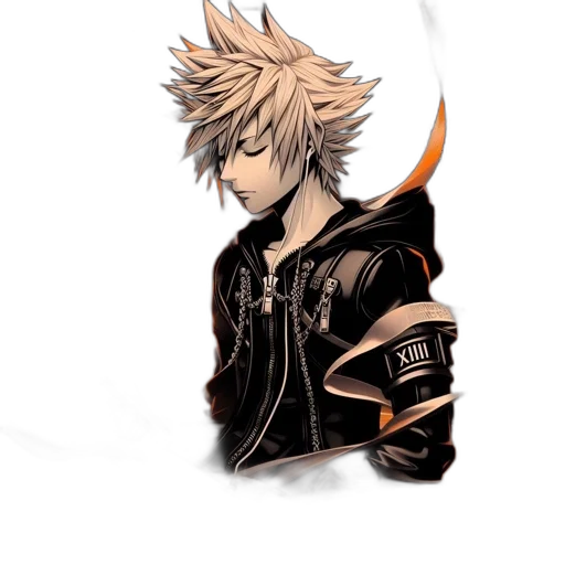 jacket, staff, mask, hair transparent PNG cut-out
