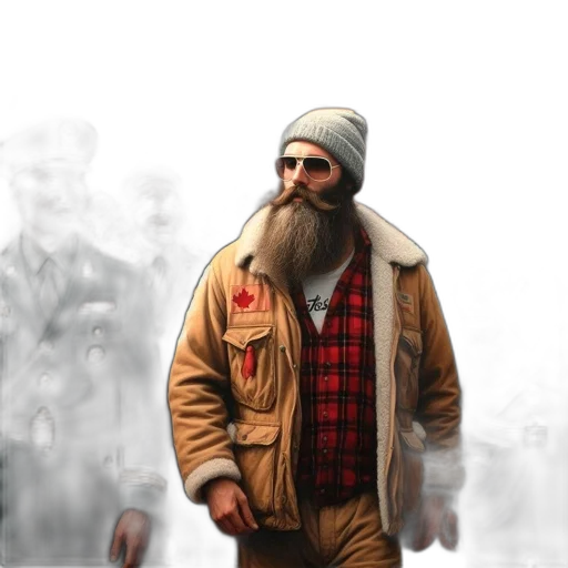 jacket, face, concept art, photorealistic transparent PNG cut-out