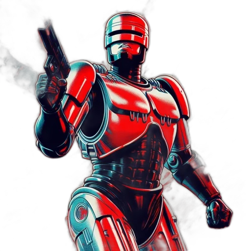 robot, concept art, comic book art, 3d render transparent PNG cut-out