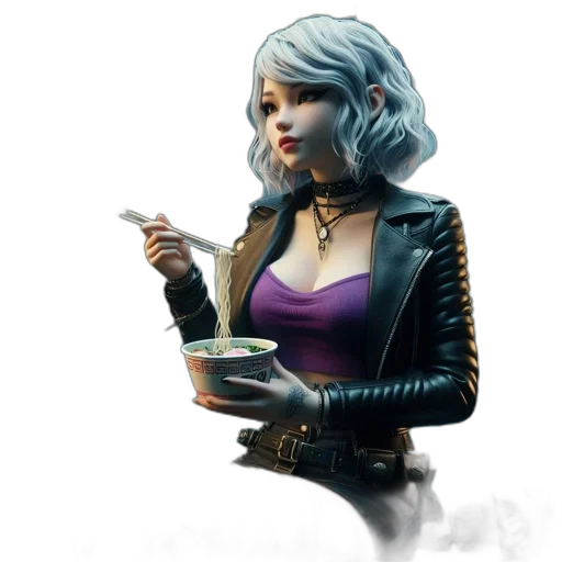 food, jacket, concept art, cyberpunk transparent PNG cut-out