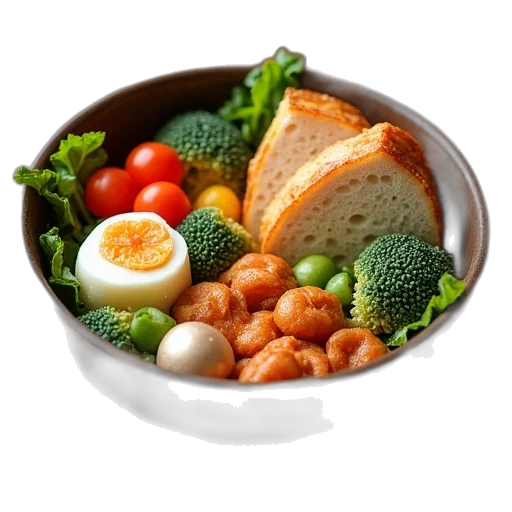 food, crown, 3d render, photorealistic transparent PNG cut-out
