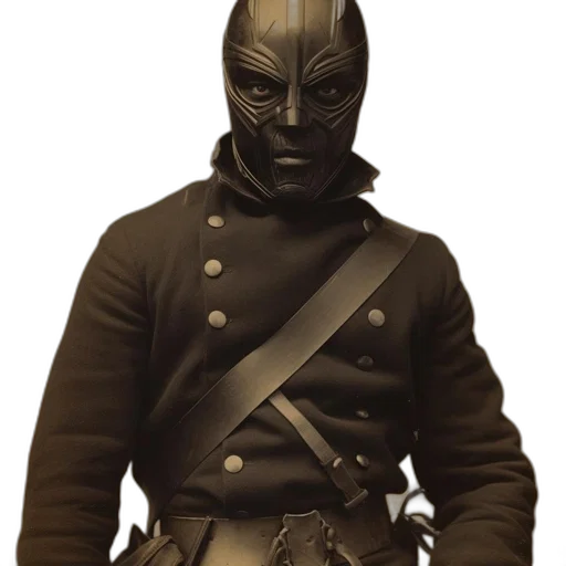 mask, jacket, staff, concept art transparent PNG cut-out