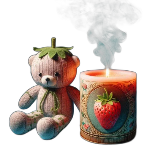 3d render, photorealistic, fire, plush transparent PNG cut-out