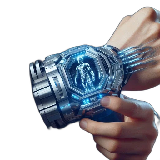 robot, weapon, jewelry, cyberpunk transparent PNG cut-out
