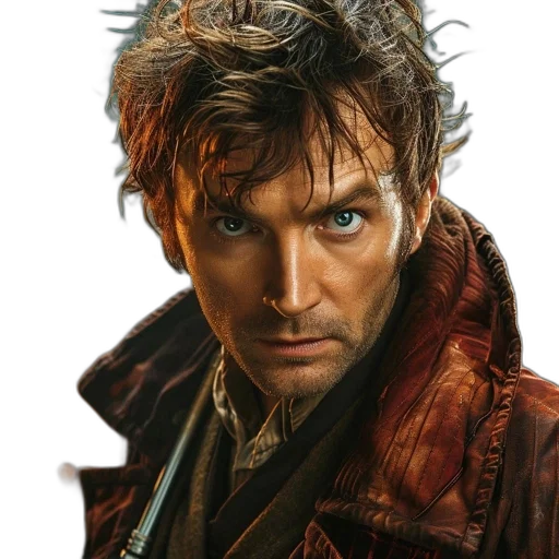 jacket, face, photorealistic, comic book art transparent PNG cut-out