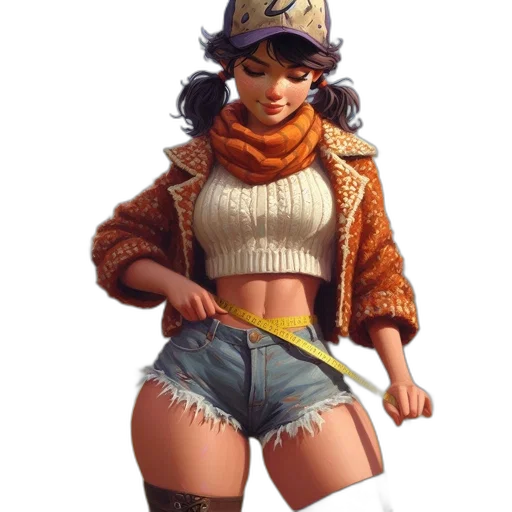 jacket, hat, weapon, staff transparent PNG cut-out