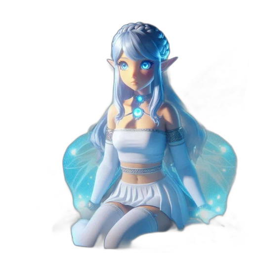 dress, robot, dragon, staff transparent PNG cut-out