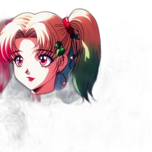 face, anime, concept art, vaporwave transparent PNG cut-out